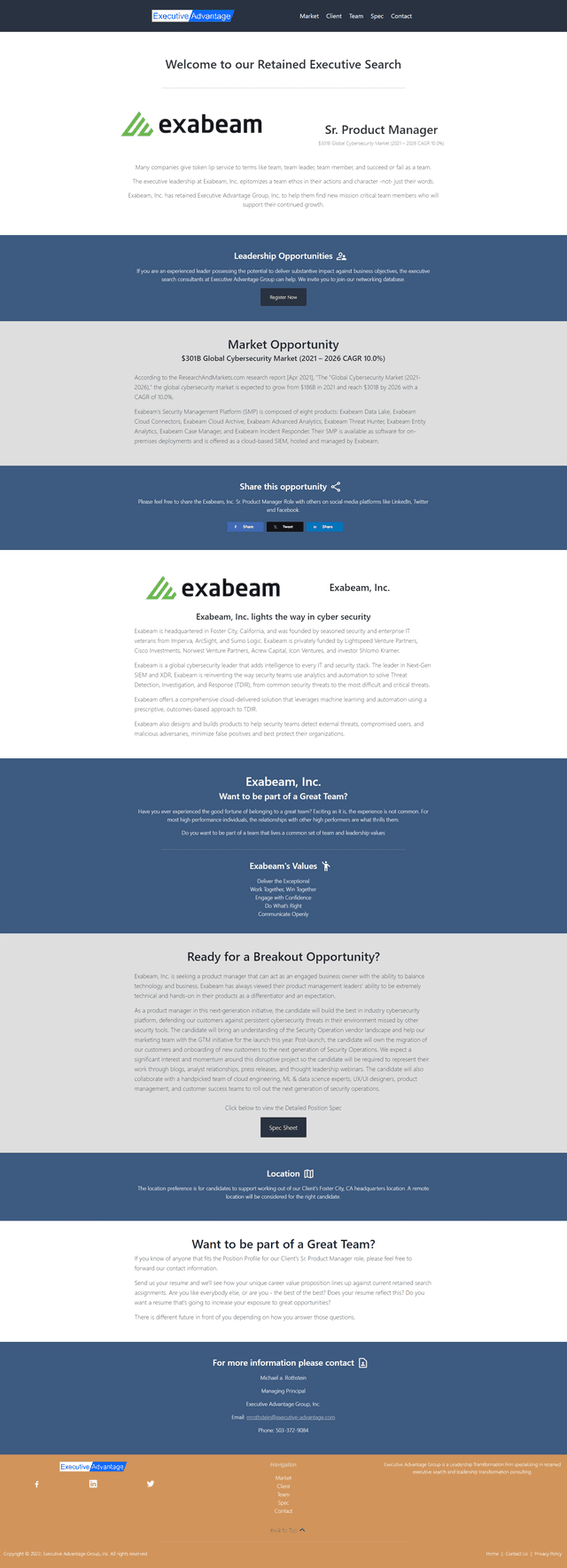 Executive Advantage Search Example